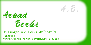 arpad berki business card